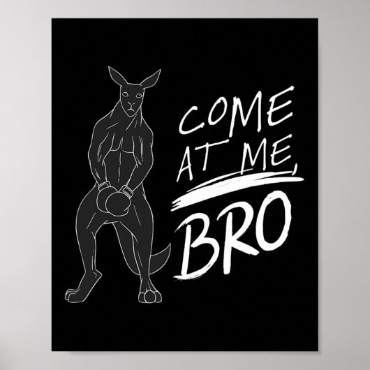 Komm her, Bruder Lustiger Kangaroo-Boxer-Boxgesche Poster (Vorne)