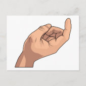 Komm her Hand Signage Geste Postkarte (Vorderseite)