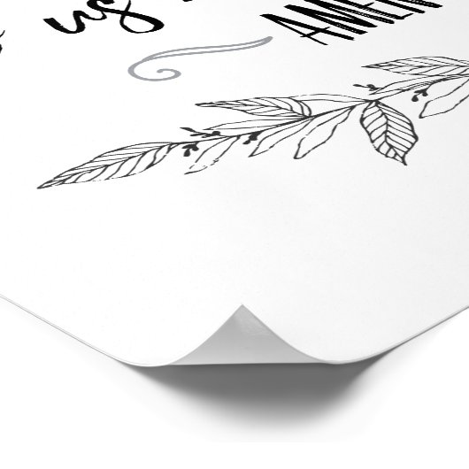 Komm Herr Jesus sein unser Gast Gebet Mauer Kunst Poster (Ecke)