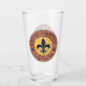 Komm, Holla! Fleur-de-lis-Circle-Logo Glas (Vorderseite)