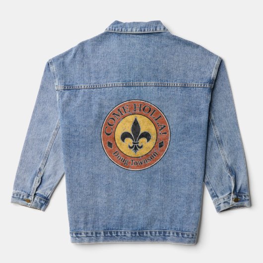 Komm, Holla! Fleur-de-lis-Circle-Logo Jeansjacke (Rückseite)