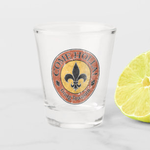 Komm, Holla! Fleur-de-lis-Circle-Logo Schnapsglas