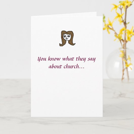 Komm in die Kirche! Karte (Gelbe Blume)