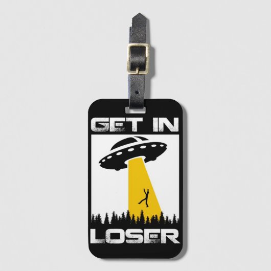 Komm in Loser, Funny UFO, Alien Abduktion Gepäckanhänger (Vorderseite Vertikal)