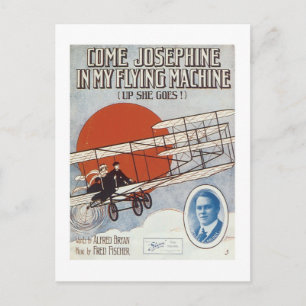 Komm Josephine in meiner fliegenden Maschine Vinta Postkarte