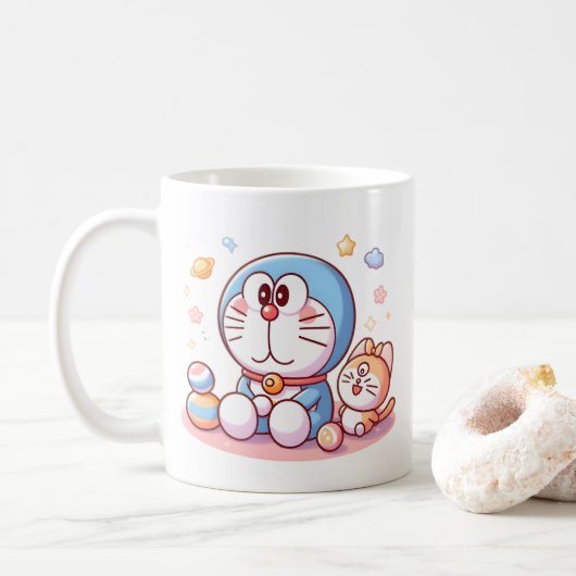 Komm Komm Katze Und Doraemon Kaffeetasse (Mit Donut)
