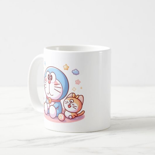 Komm Komm Katze Und Doraemon Kaffeetasse (Vorderseite Links)