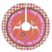 Komm, Lass uns Adore Ihm Tree Skirt Polyester Weihnachtsbaumdecke (Vorderseite)