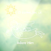 Komm lass uns an Ihn Engel und Stern verehren Fensteraufkleber (Blatt 3)