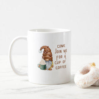 Komm mit mir für eine Tasse Kaffee auf einer Tasse