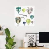 Komm mit mir weg | Heißluftballons Art Poster (Heimbüro)