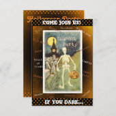 Komm mit uns! Skeletton Halloween-Party Einladung (Vorne/Hinten)