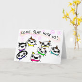 "Komm mit uns spielen!" Karte (Gelbe Blume)