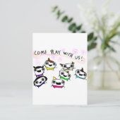 "Komm mit uns spielen!" Postkarte (Stehend Vorderseite)