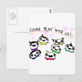 "Komm mit uns spielen!" Postkarte (Vorne/Hinten)