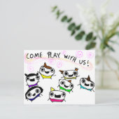 "Komm mit uns spielen!" Postkarte (Stehend Vorderseite)