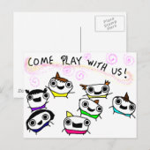 "Komm mit uns spielen!" Postkarte (Vorne/Hinten)