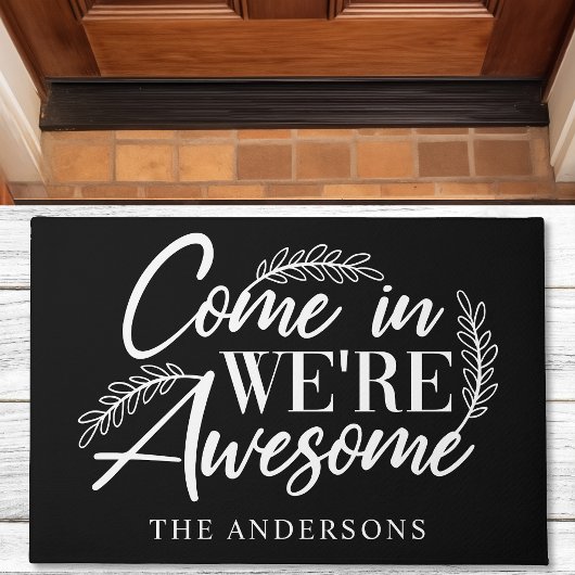 Komm rein, wir sind Phantastisch Black Funny Famil Fußmatte