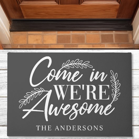 Komm rein, wir sind Phantastisch Grauer Funny Fami Fußmatte