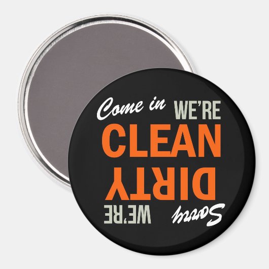Komm rein, wir sind sauber Geschirrspüler Magnet (Vorderseite/Rückseite)