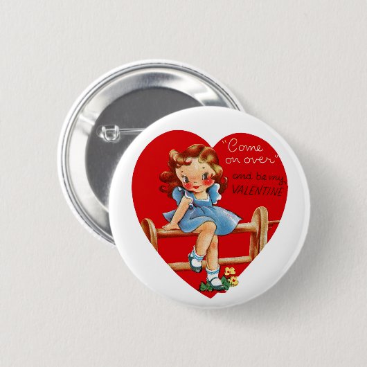 Komm rüber und sei mein Valentine! Button (Vorne & Hinten)