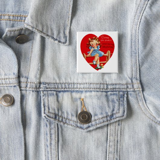 Komm rüber und sei mein Valentine! Button (Beispiel)