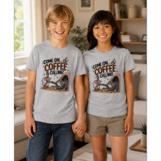 KOMM SCHON… DER KAFFEE RUFT! Kinder-Kaffee-Shirt Tri-Blend Shirt