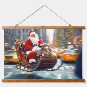Komm schon NYC! Wandteppich Mit Holzrahmen
