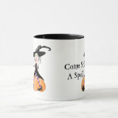 Komm, setz eine Zauberhexe Halloween-Tasse Tasse (Zentrum)