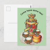 Komm, trinke Tee! Postkarte (Vorne/Hinten)
