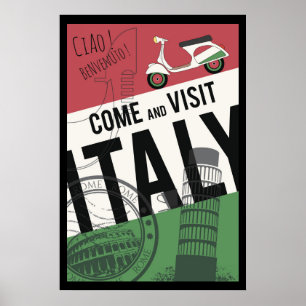 Komm und besuche Italien Poster