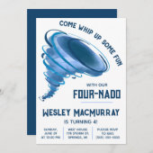 Komm und mach dir Spaß! Tornado Birthday Party Einladung (Vorne/Hinten)