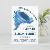 Komm und mach dir Spaß! Tornado Birthday Party Einladung (Stehend Vorderseite)