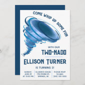 Komm und mach dir Spaß! Tornado Birthday Party Einladung (Vorne/Hinten)