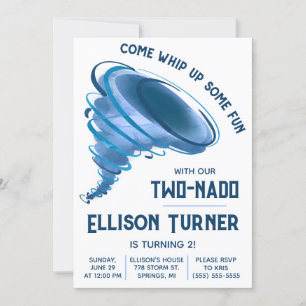 Komm und mach dir Spaß! Tornado Birthday Party Einladung