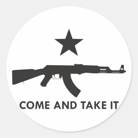 Komm und nimm es! (AK47) Runder Aufkleber (Vorderseite)