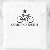 Komm und nimm es mit dem Fahrrad Rechteckiger Aufkleber (Tasche)