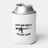 Komm und nimm es! Molon Labe! Schwarz auf Griechis Dosenkühler (Kanne Vorderseite)