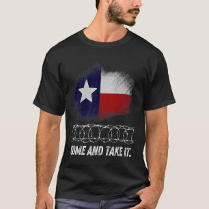 Komm Und Nimm Es Rbed Draht Texas-Flagge Patriotis T-Shirt