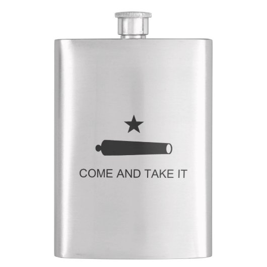 Komm und nimm es! Texas Staat Schlachtflagge Flachmann (Vorderseite)