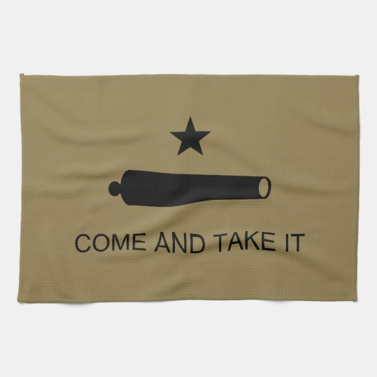Komm und nimm es! Texas Staat Schlachtflagge Geschirrtuch (Horizontal)