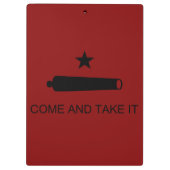 Komm und nimm es! Texas Staat Schlachtflagge Klemmbrett (Rückseite)