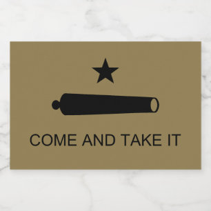 Komm und nimm es! Texas Staat Schlachtflagge Lebensmitteletikett