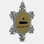 Komm und nimm es! Texas Staat Schlachtflagge Schneeflocken Zinn-Ornament (Links)