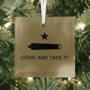 Komm und Nimm es! Texas State Schlachtflagge Ornament Aus Glas