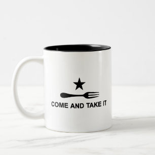 Komm und nimm es zweifarbige tasse