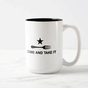Komm und nimm es zweifarbige tasse
