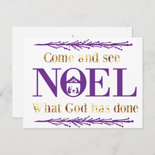 Komm und sieh, was Gott Weihnachten im Weihnachten Postkarte (Vorne/Hinten)