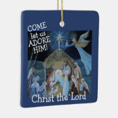 Komm uns Adore Lass, Christus der Herr, Geburt Keramikornament (Rechts)