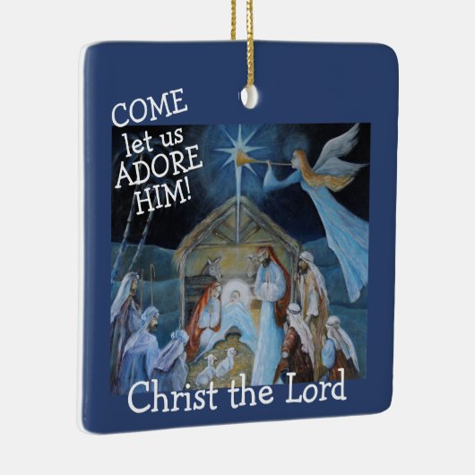 Komm uns Adore Lass, Christus der Herr, Geburt Keramikornament (Rechts)